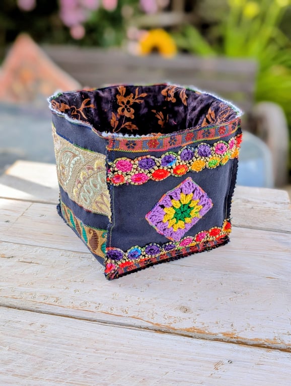 Boho Style Fabric Storage Box 