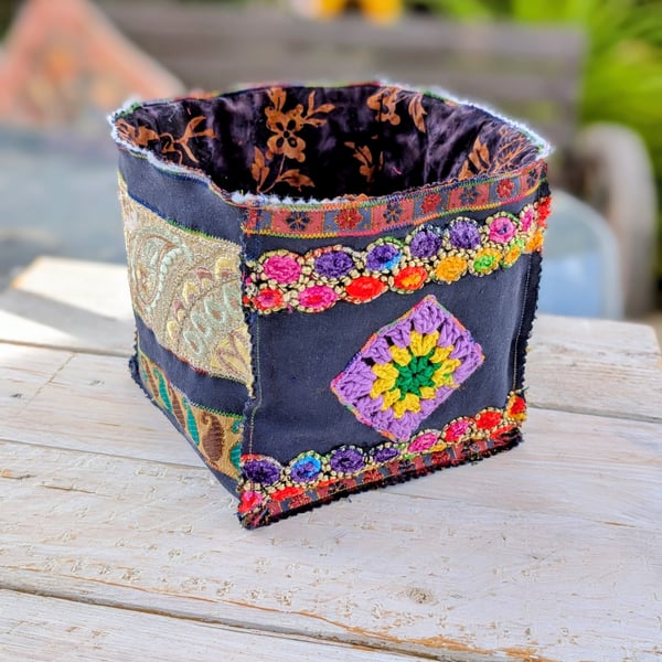 Boho Style Fabric Storage Box 