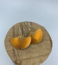 Orange aluminium ginkgo earrings - Image 4