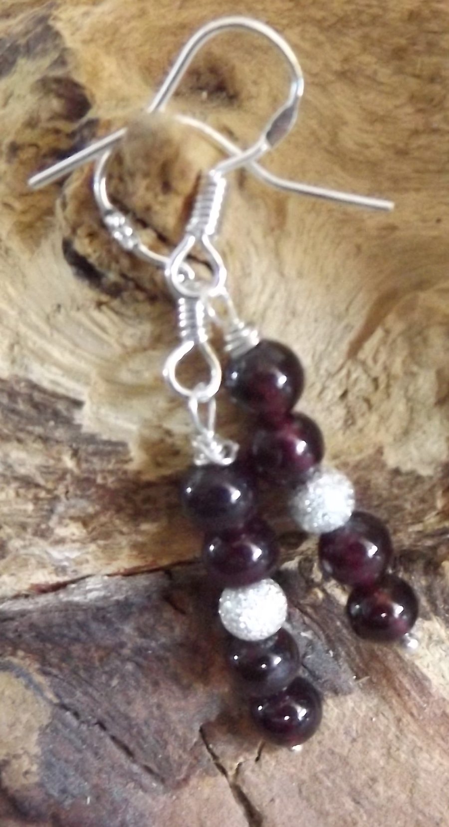 Sterling silver garnet earrings