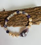 Amethyst, cultured pearl and crystal bracelet