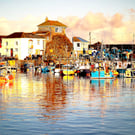 Mevagissey Harbour Print, Cornish Harbour photo picture, boats