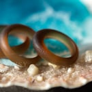 Sea Glass Ring Bottle Brown Resin Ring Resin Sea Glass Beach Jewelry Ocean Livin
