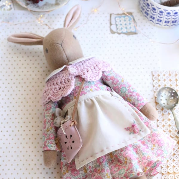 Custom listing for Linda Heirloom Liberty Bunny - Betsy Ann pale pink