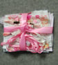 Upcycled slow stitching kit includes fabric, buttons, threads,  lace, ribbon - Image 1