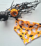 Halloween Dog Cat Bandana Spooky Ghosts, No-Tie Scrunchie Style, Easy Over Head