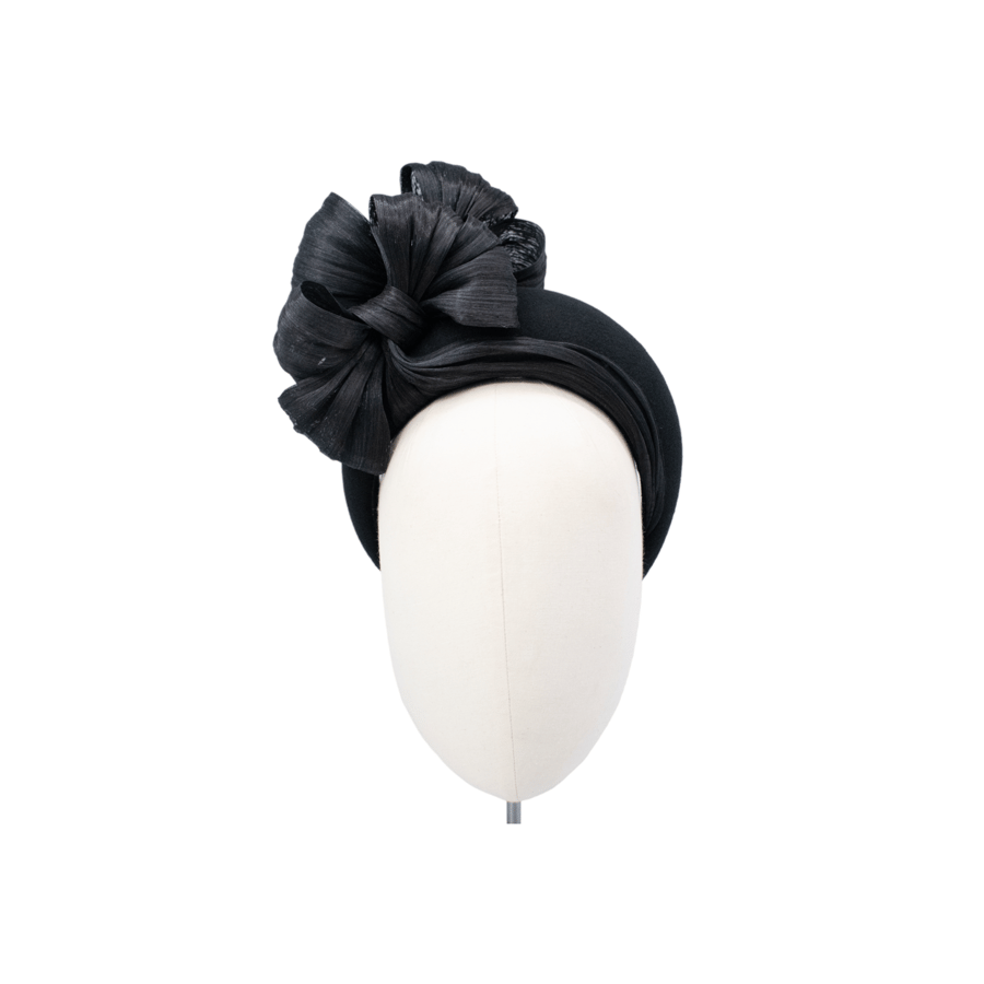 Black Halo Headband Hat with Bow SAMPLE SALE