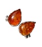 Handmade Baltic Amber Teardrop Stud Earrings in Fine Silver & Sterling Silver - Image 2