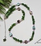 Designer Russian Diopside,  Lavender Amethyst & Abalone Shell Necklace - Image 4