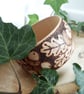 Pyrography acorn & oak leaf wooden bangle with burnt background - Image 1