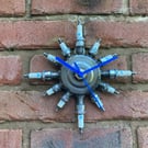 Sunburst Wall Clock, built from Repurposed Spark Plugs