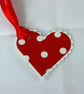 Handmade red and white spotty heart gift tags - Image 2