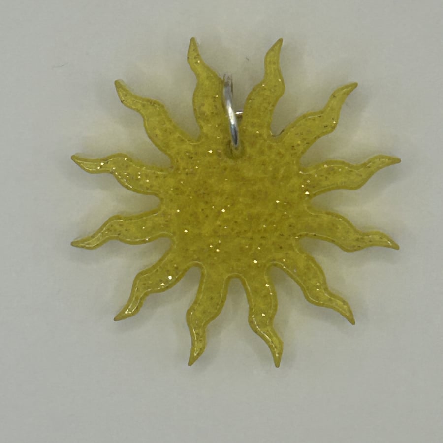 Resin Radiant Sunburst Pendant, Keyring or Bag Charm - Various Colours