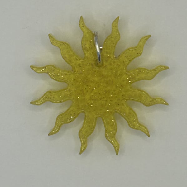 Resin Radiant Sunburst Pendant, Keyring or Bag Charm - Various Colours