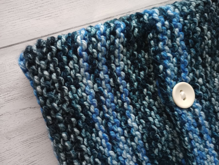 Striped blue cushion cover
