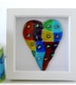 Rainbow Patchwork Heart in Box Frame Fused Glass Picture 007 - Image 3