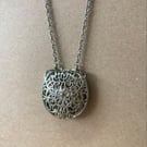 Upcycled Vintage Filigree Metal small Basket Purse Necklace - Handmade 