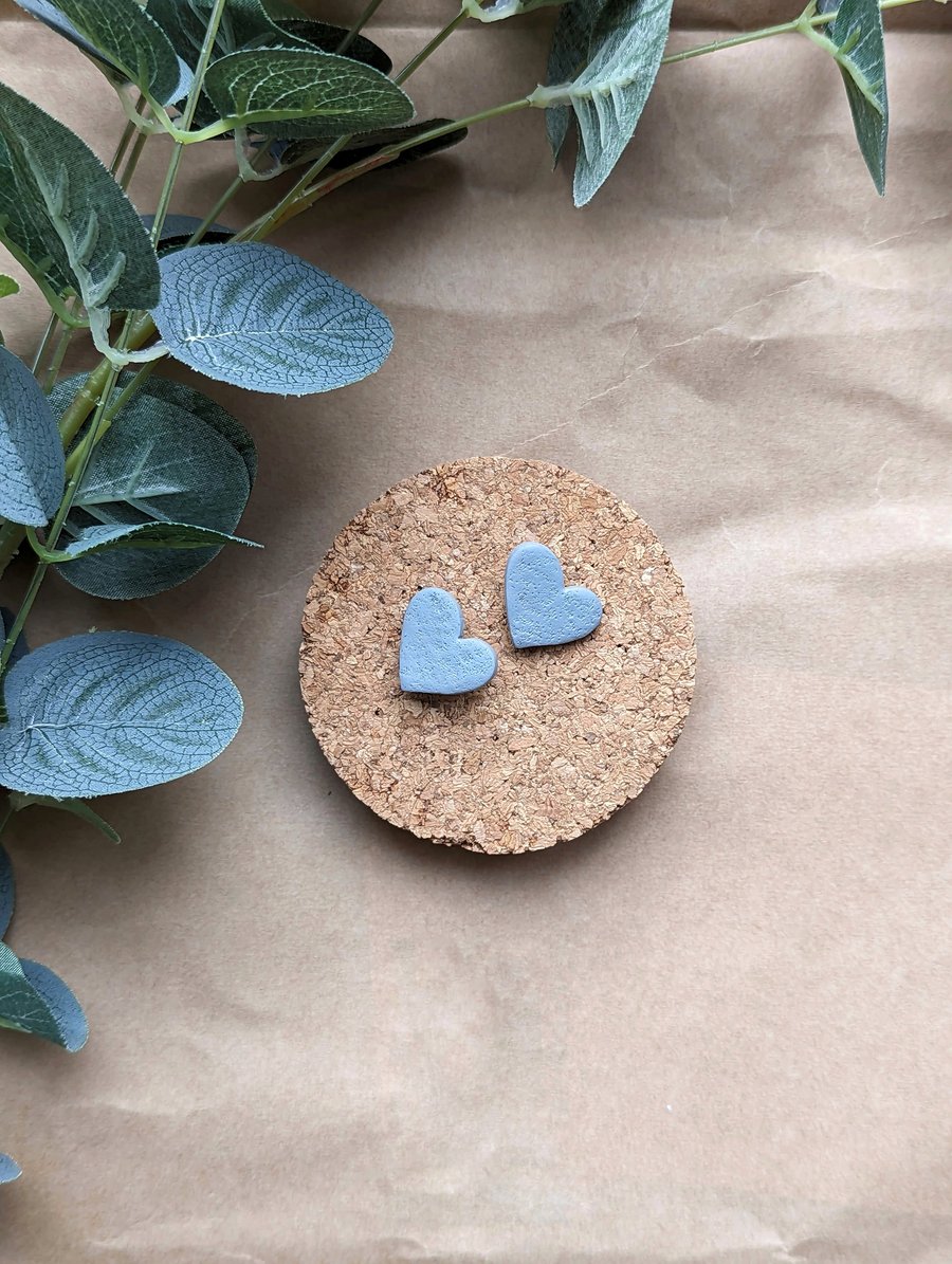 Grey Heart Stud Earrings - Perfectly Imperfect