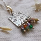 Spring Flower - Multi Gemstone Silver Necklace, 