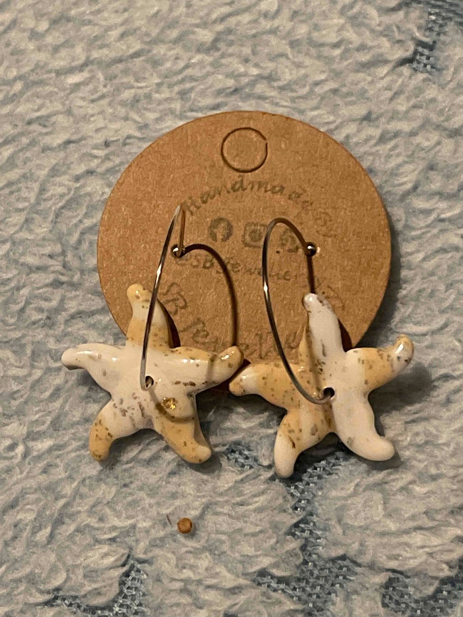 Handmade Polymer Clay Peach Hoop Earrings (25mm)
