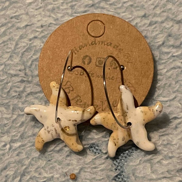 Handmade Polymer Clay Peach Hoop Earrings (25mm)