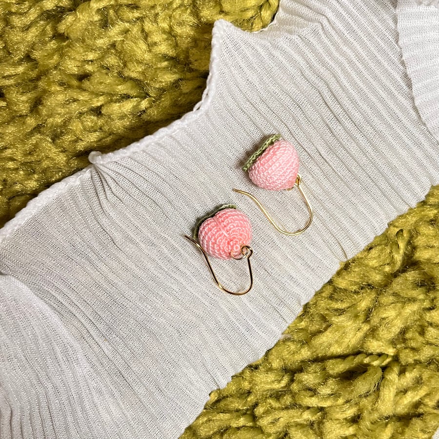 Peachy Micro Crochet Earrings