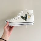 Women's Canvas Hi-Top Sneakers with William Morris Patchwork Hearts