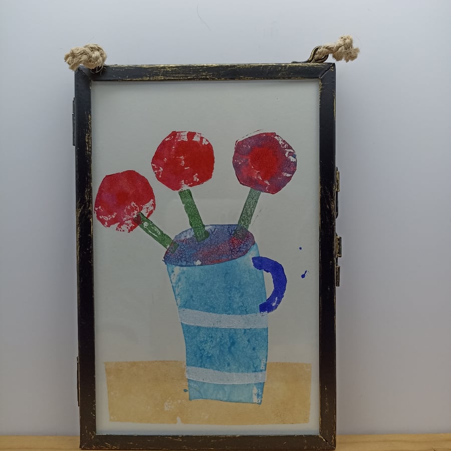 Red Flowers in Slighty Wonky Jug