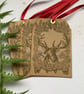  GIFT TAGS  ( set of 3) Autumn. Christmas.  Vintage-style .' Highland Stag' . - Image 1