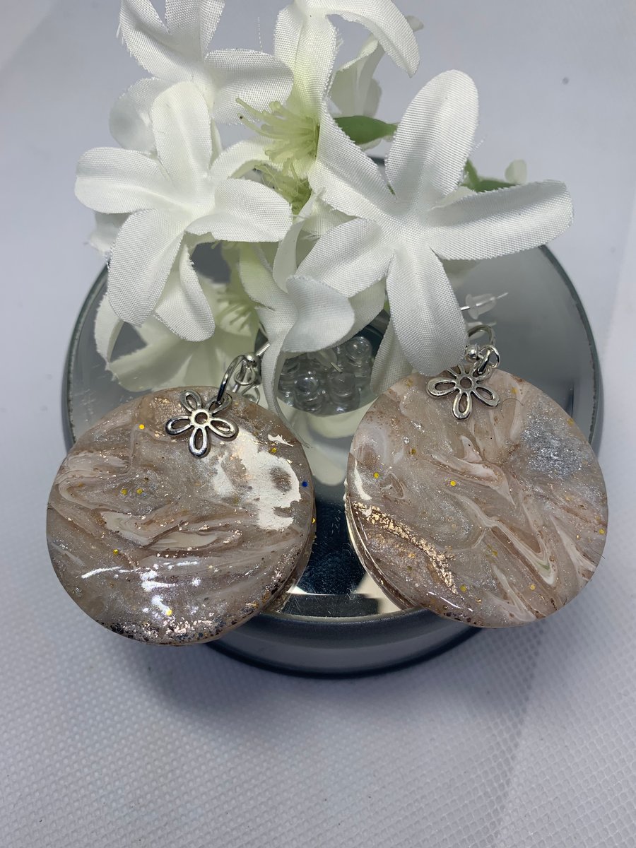 Beautiful polymer drop earrings with Sterling silver wires 521