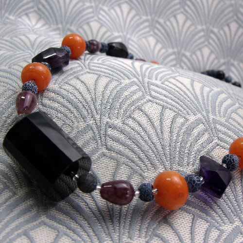 Chunky Handmade Necklace, Chunky Necklace, Semi precious Stone Necklace DD13