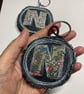 Upcycled denim key ring. Boho N - Image 2