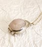 Morganite Silver Textured Pendant Necklace  - Image 2