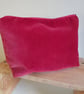 Large fabric zipped pouch: floral with pink velvet - Image 5