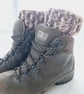 Boot Cuffs Harvest Moon, Brown Pink & Cream Ankle Warmers, One Size. - Image 2