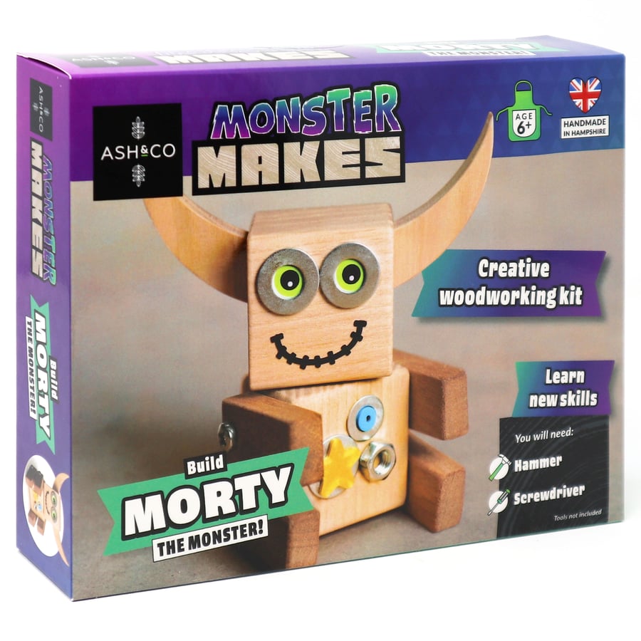 Morty the Monster, Woodwork Craft Kit for Kids
