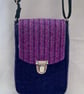 Authentic Scottish Wool Harris Tweed Small Mini Phone Crossbody Shoulder Bag 