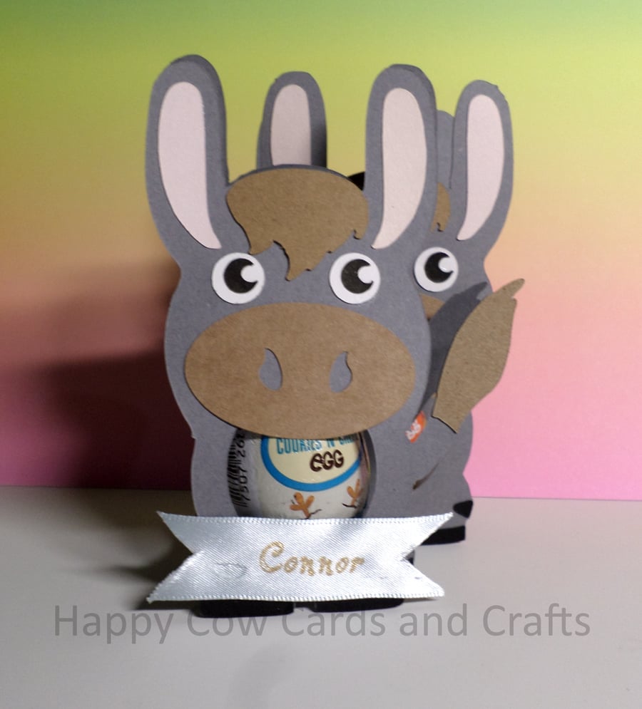 Cute personalised Donkey cream egg holder