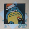 Christmas Totoro Art Greeting Card From my Original Painting