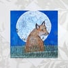 Fox and Moon birthday card - male husband mum brother friend