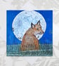 Fox Moon birthday card - male husband mum brother friend
