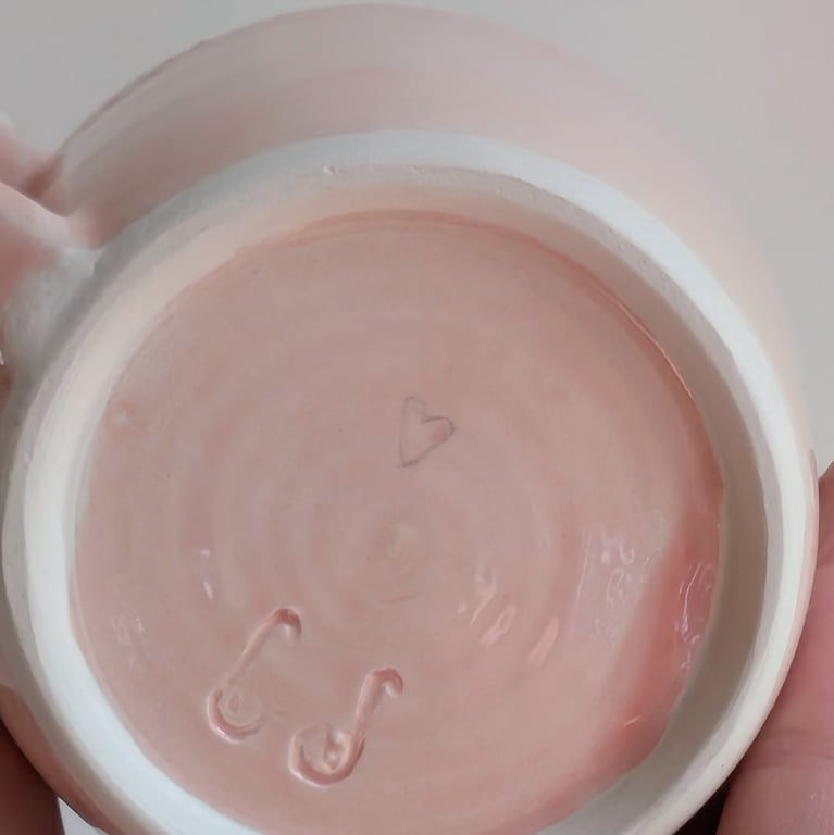 Handmade Black Labrador Cup with Hearts and Paw Prints Perfectly Imperfect