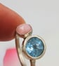 Blue Topaz and Pink Opal Double Stone Ring : Size L - Image 1