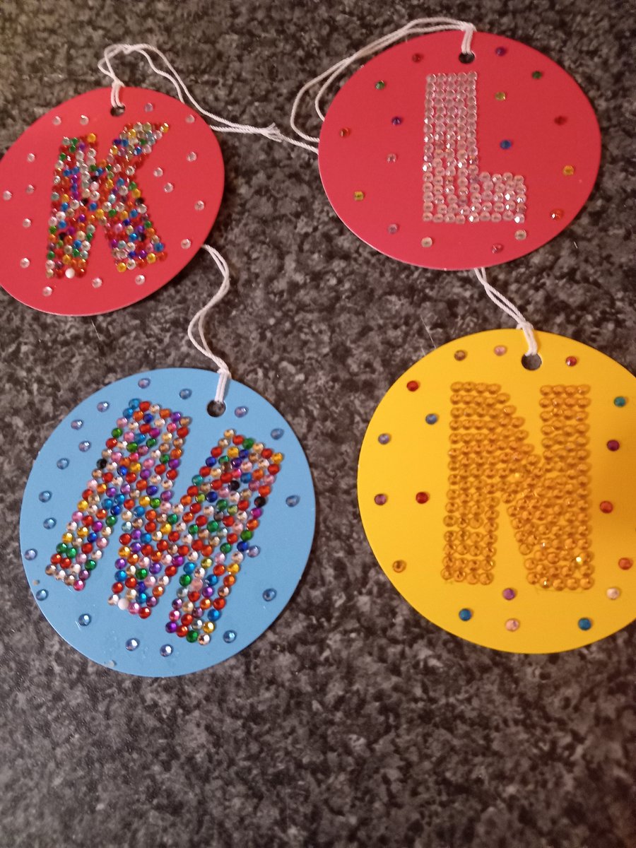 Personalised sparkly initial Gift tags pack of 2