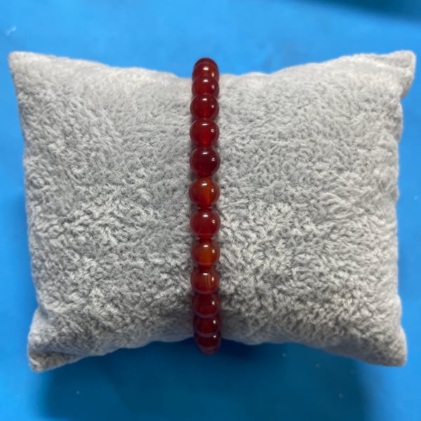 (Red onyx Agate) Handmade Gemstone Bracelet (17cm)