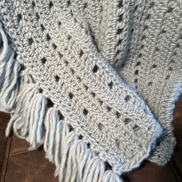 Soft blue baby blanket