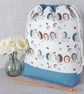 Project bag, drawstring bag, hedgehogs