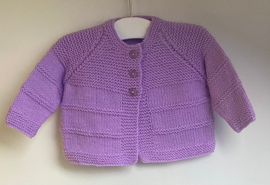 Baby cardigan lilac 0-3 months