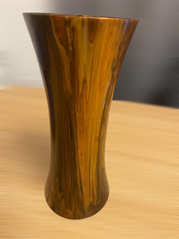 Acrylic fluid pour handmade painted vase