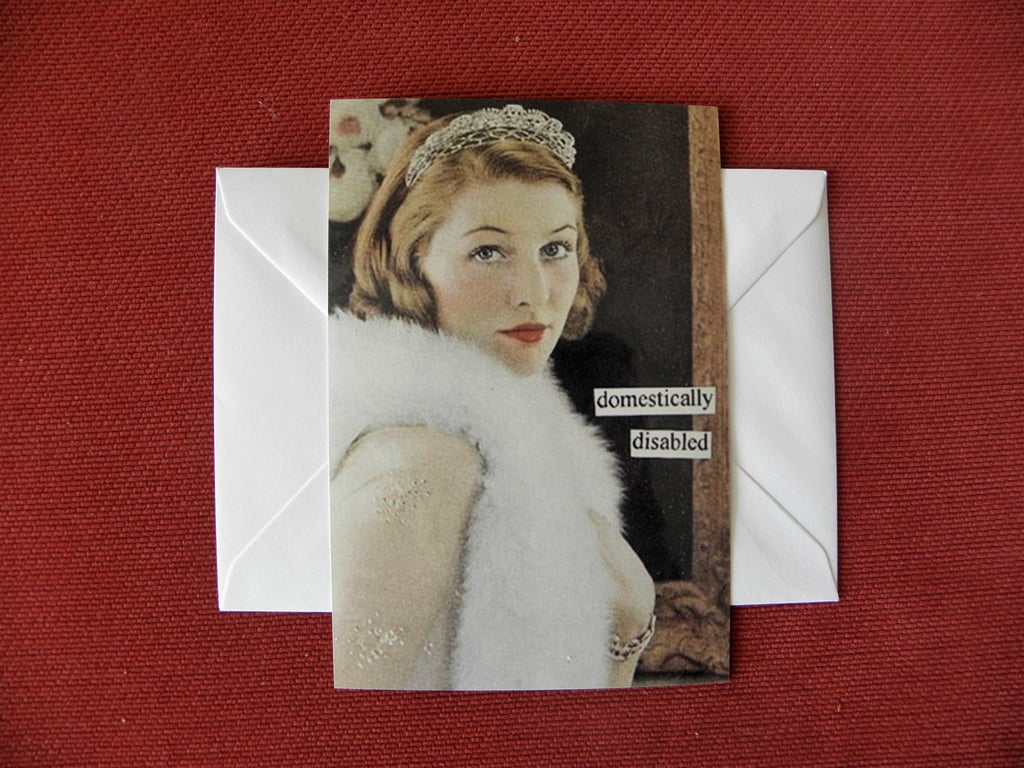 Domestically Disabled Blank Greeting Card